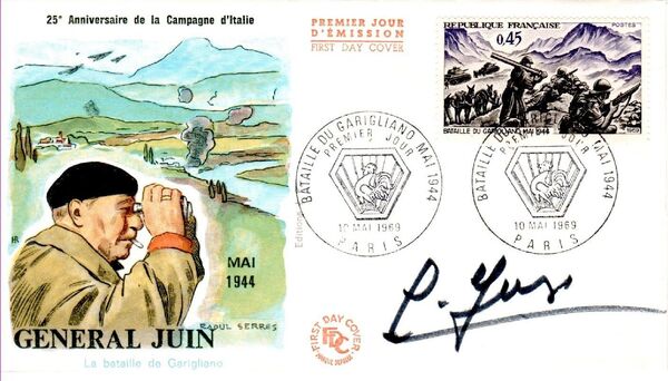 France 1969 25th Anniversary of the Battle of the Garigliano FDCa