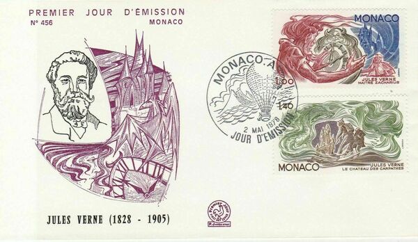 Monaco 1978 Birth Sesquicentennial of Jules Verne FDCg