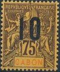 Gabon 1912 Navigation and Commerce Surcharged j