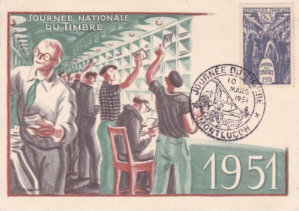 France 1951 Stamp Day PMa