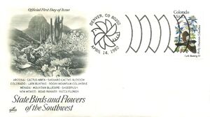 United States of America 1982 State birds and flowers FDC16