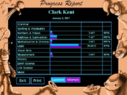 In-game screenshot of the Progress report