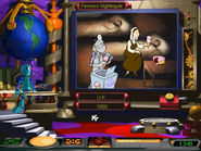 Dr. Bug Bot feeding Florence Nightingale's patients ice cream and cake.