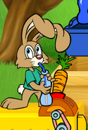 Hopsalot drinking soda, from JumpStart Advanced Kindergarten