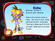 A profile for Kisha from a JumpStart World promotion