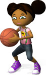 A Jumpee playing basketball