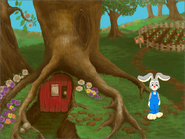 Hopsalot outside of his burrow, from JumpStart Reading for Kindergartners