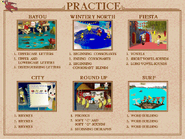Teacher's practice mode menu