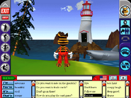 The exterior of the lighthouse with the random shark encounter