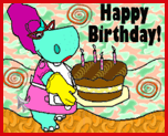 A birthday card featuring Flo