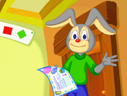 A closeup of Hopsalot from JumpStart Math for Kindergartners