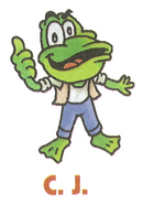 An illustration of CJ from the JumpStart Summer Vacation Activity Book for 2nd Grade