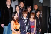 Up, left to right: Game developer Yoshihara, directors Mari Asato and Miyake Ryuta, Shimizu and Ichinoze. Down, left to right: Yuri Nakamura, Koji Seto, Akina Minami and Hiroki Suzuki