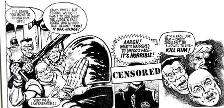 Dredd's face CENSORED