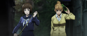 Nanako and Mimiko confront Kiyotaka Ijichi.