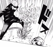 Hanami ataca a Gojo.