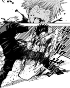 Toji slashes Satoru's leg