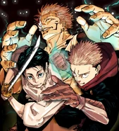 003-1-kopiya 17fIe.jpg (819 КБ) Юдзи и Юта против Сукуны во время финального сражения в Синдзюку.