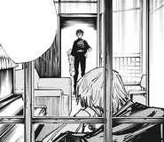 Naoya taunting Maki as she enters the estate.