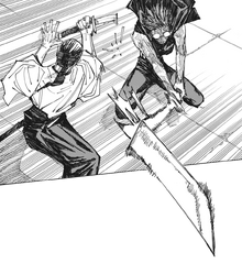Maki breaks Ogi's sword
