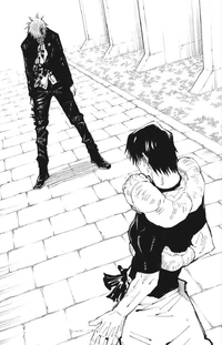 Gojo aparece ante Fushiguro.