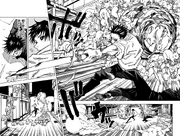 Toji attacks Megumi through Rabbit Escape.