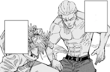 Хаджиме получает дополнительный электрический заряд в качестве обратной связи от своего противника.