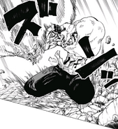 Nue attacks Hanami while he's immobile.