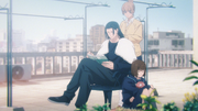 Nanako and Mimiko talking with Suguru about his best friend.