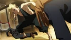 Shigemo attacking Akari in front of the escalators.