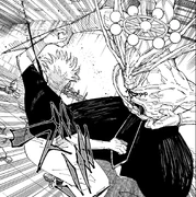 Gojo cut by Mahoraga.