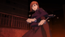Nobara clashing with Mahito (Anime)