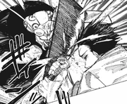 Yuta blocks Kurorurushi's Festering Life Sword.