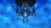 Kokichi inside Ultimate Mechamaru's cockpit.