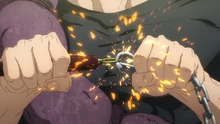 Inverted Spear of Heaven connected to a chain (Anime)