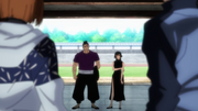 Rivals fromKyoto Jujutsu High confront Megumi and Nobara.