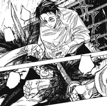 Kurourushi blocks Yuta's sword