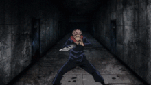 Yuji fighting his first Curse