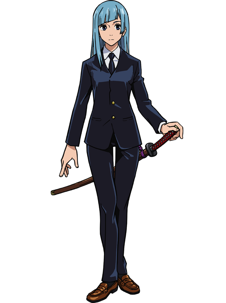 anime character wearing blue suit