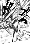 Toji breaks through Dagon's water shield in a single shot.