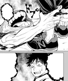 Rika transforms into a cursed spirit.