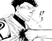 Gojo strikes Sukuna's heart.