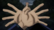 Megumi effectuant le sceau de Nué.