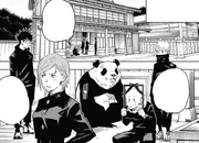 Panda meeting with the other students of Tokyo Jujutsu High.