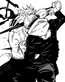 Mahito's hardened body stop Yuji's punch