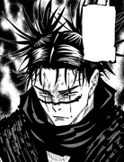 Choso annoyed with Mechamaru's taunting.