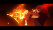 ...and forms a flaming arrow.
