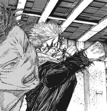 Megumi resisting Sukuna