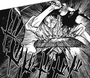 Yuta hit by the Festering Life Sword again.