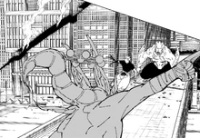 Mahoraga cuts off Gojo's arm